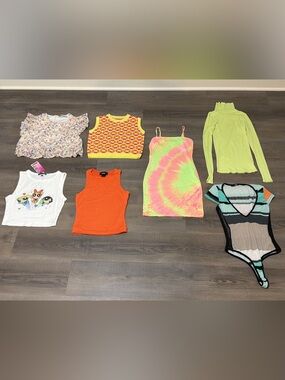 Bundle of neon clothing being sold as set